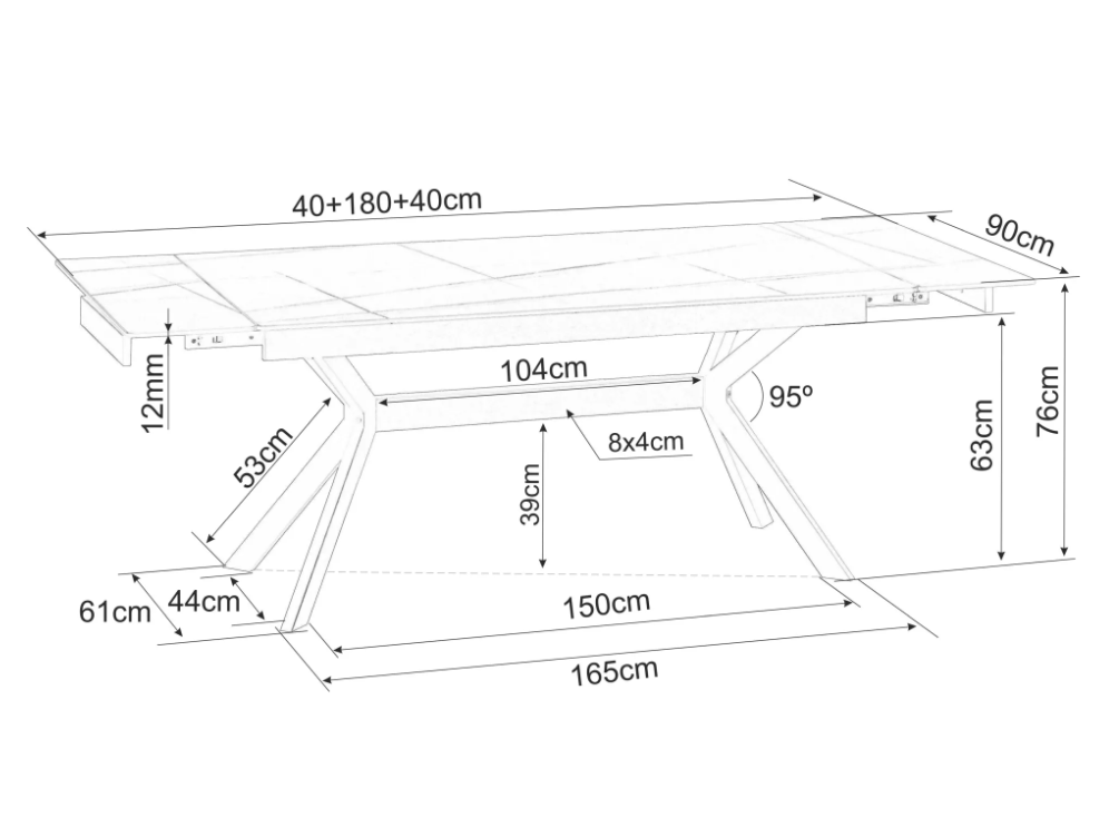 Išskleidžiamas stalas IMPERIA 180 10