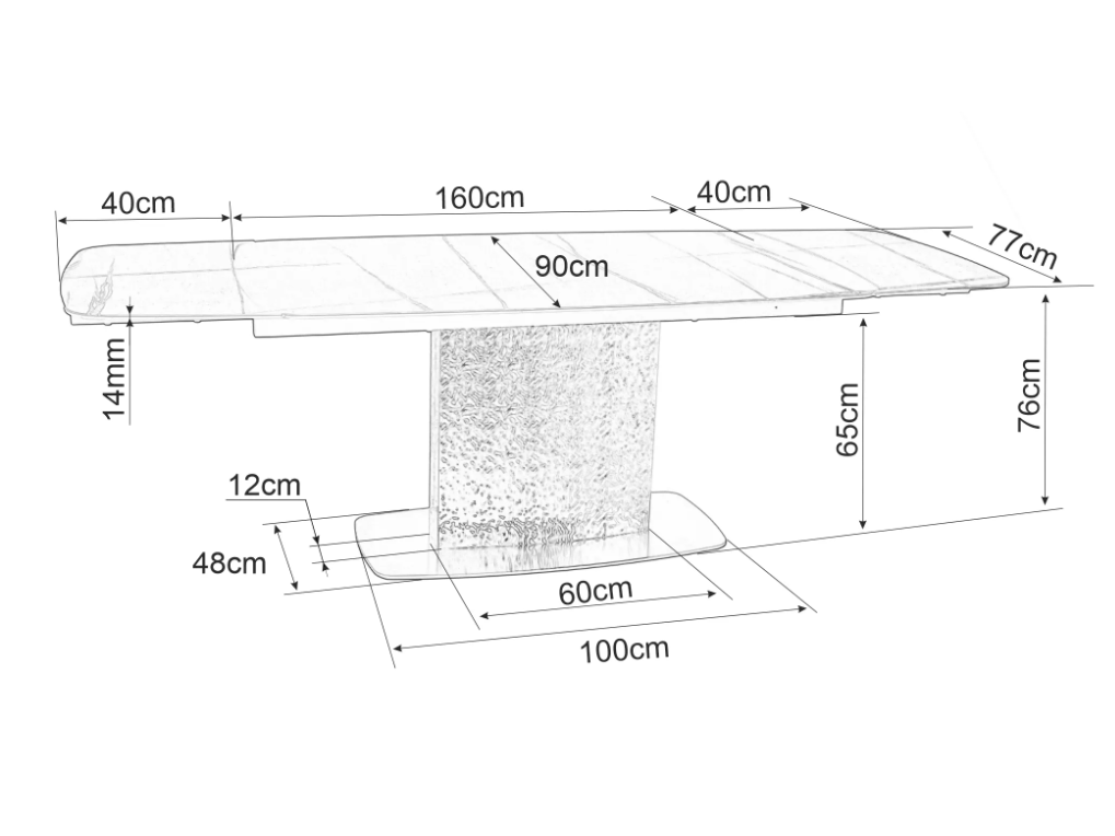 Išskleidžiamas stalas MONCLER CERAMIC 6 Išskleidžiamas stalas MONCLER CERAMIC 6