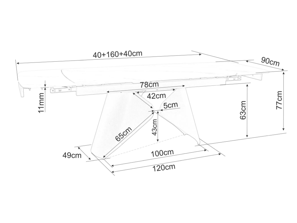 Išskleidžiamas stalas ARMANDO 160 8 Išskleidžiamas stalas ARMANDO 160 8