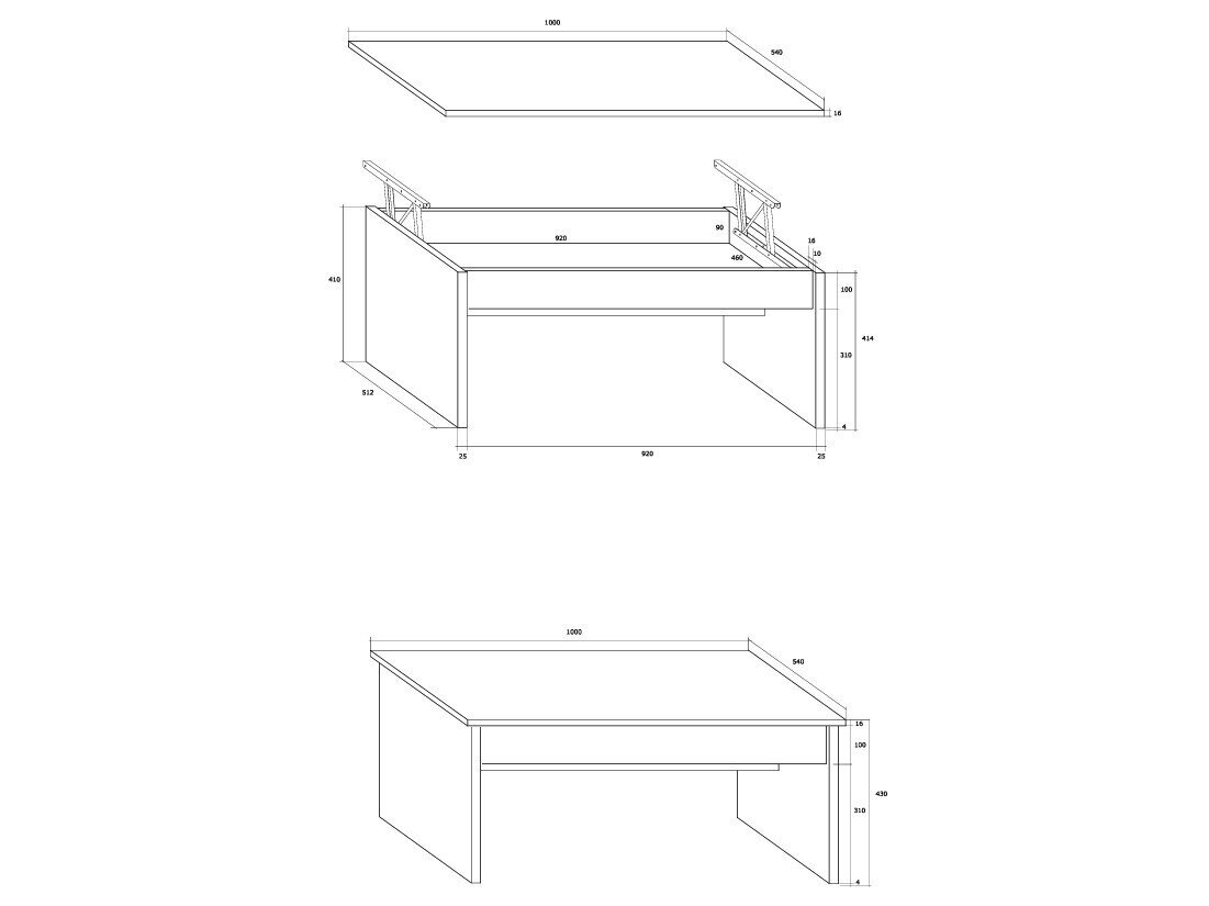 Išskleidžiamas žurnalinis staliukas INDILA 4