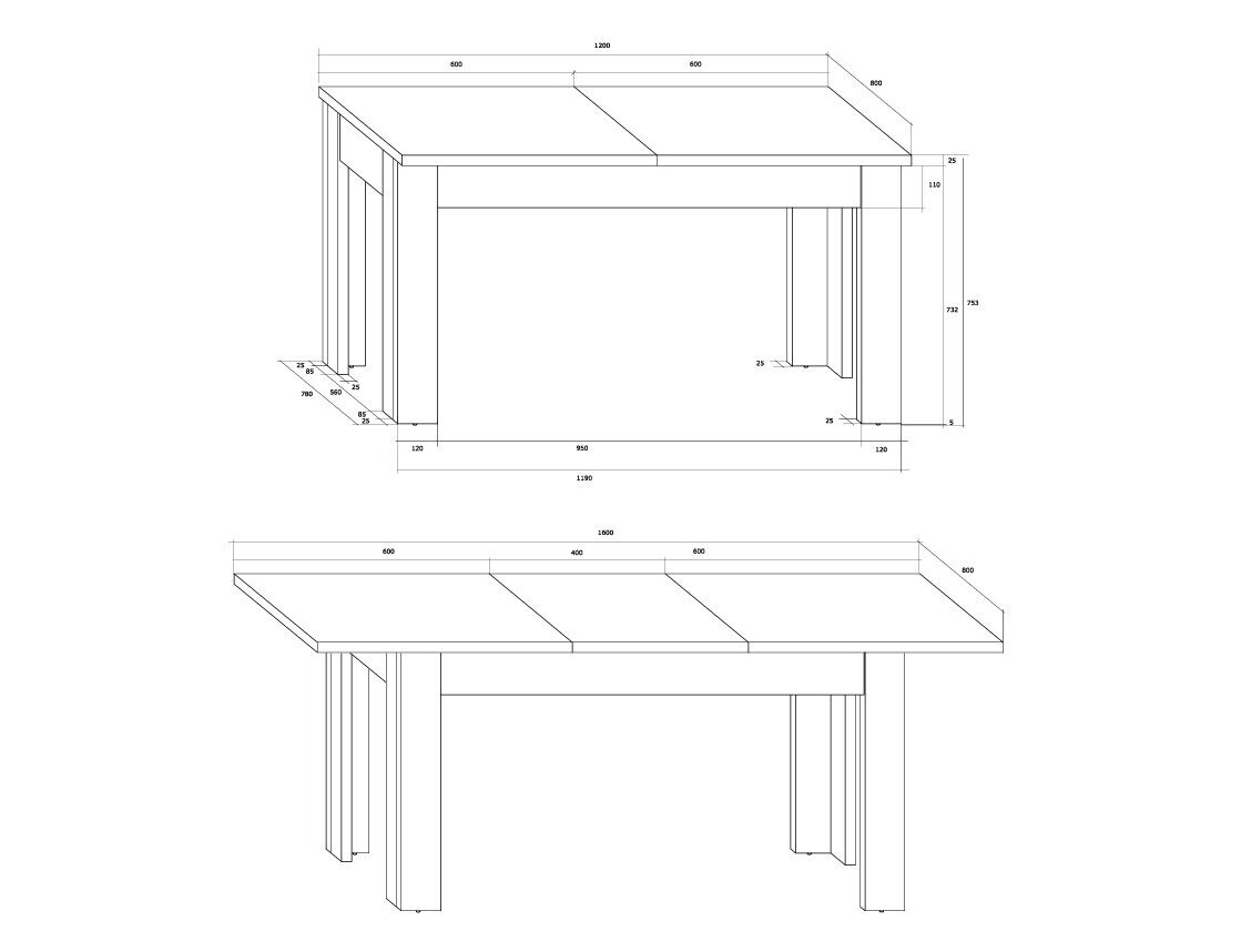 Išskleidžiamas stalas MXS-35 6