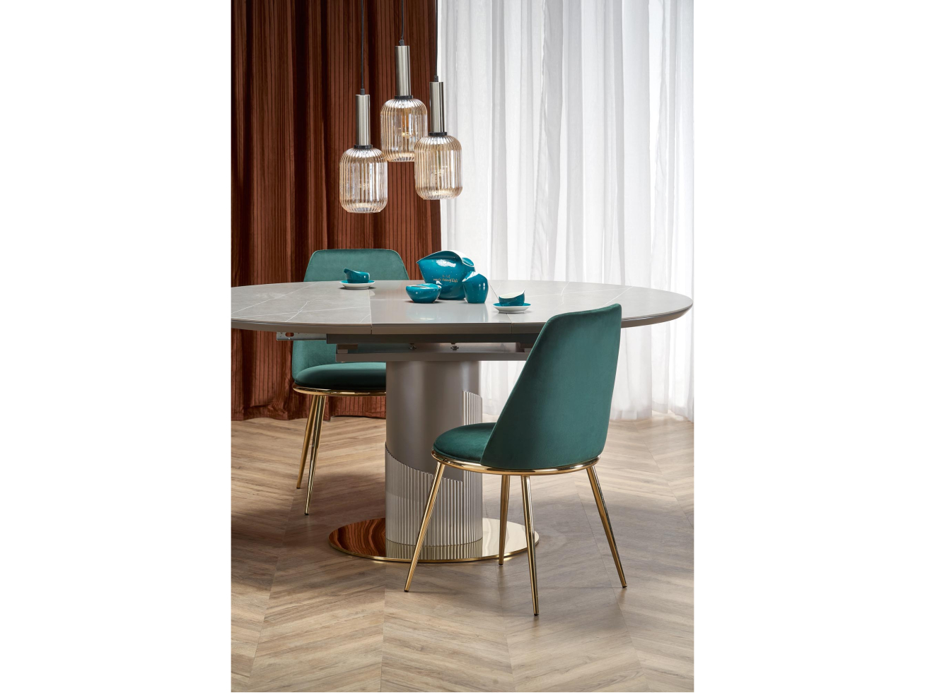 Išskleidžiamas apvalus stalas MUSCAT 3 Išskleidžiamas apvalus stalas MUSCAT 3