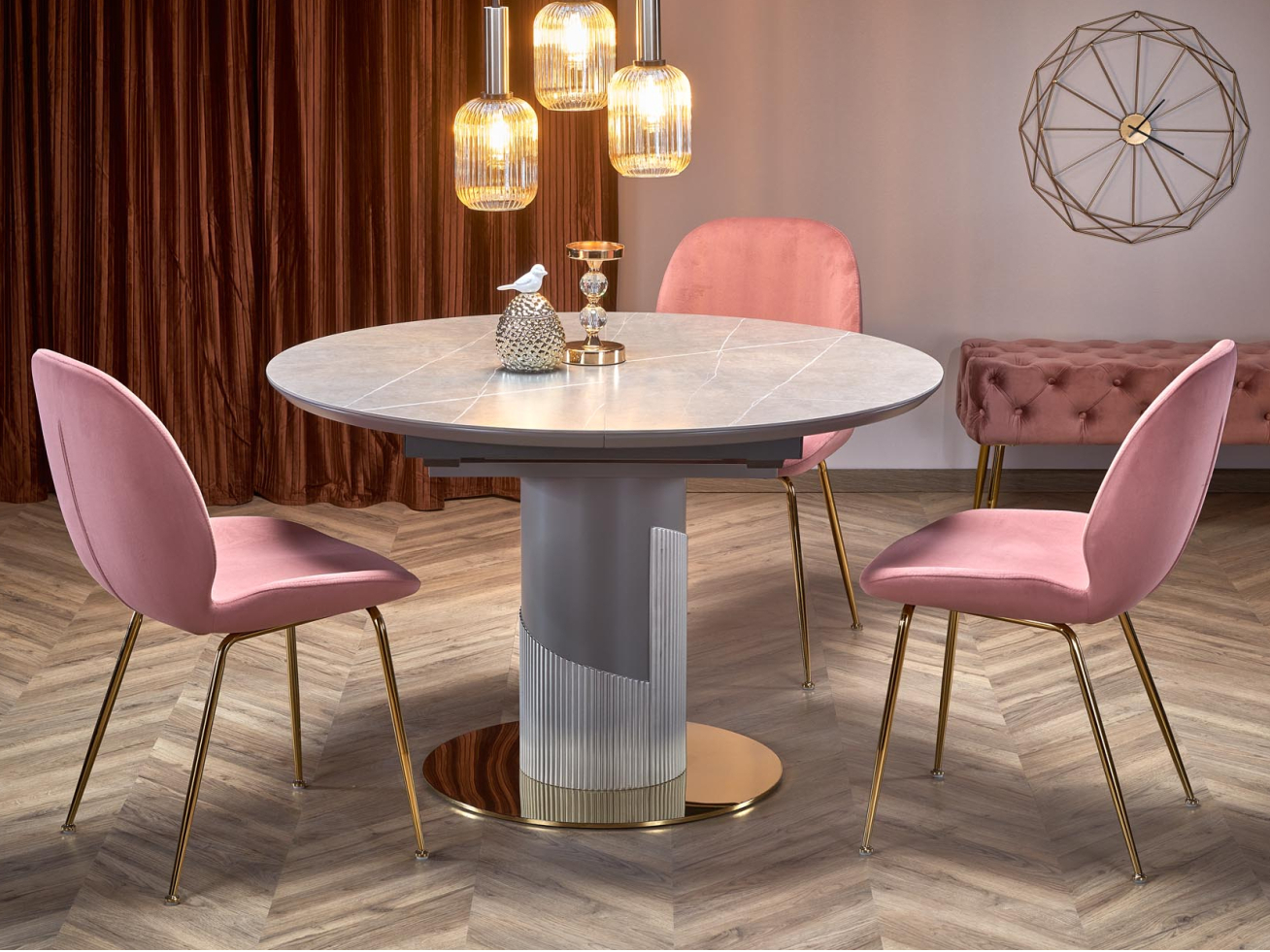 Išskleidžiamas apvalus stalas MUSCAT