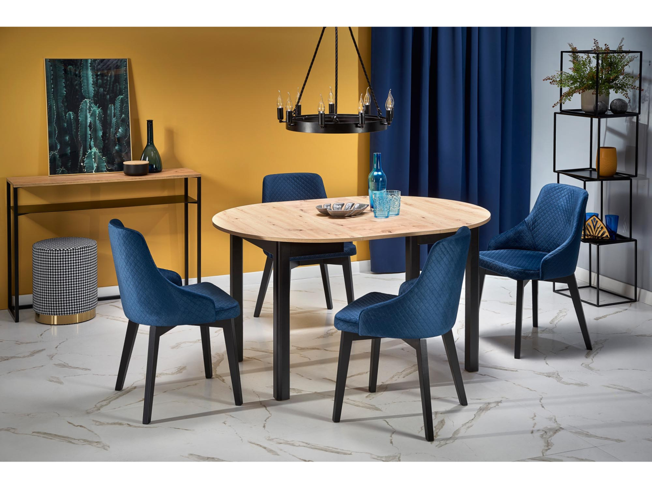 Išskleidžiamas apvalus stalas RINGO 1 Išskleidžiamas apvalus stalas RINGO 1