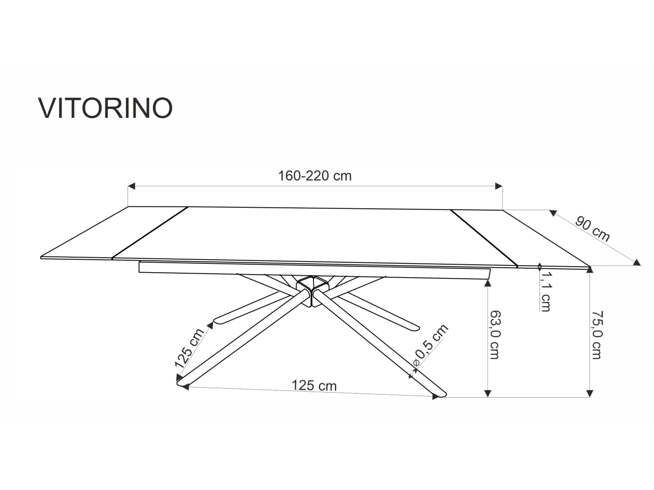 Išskleidžiamas stalas VITORINO 16 Išskleidžiamas stalas VITORINO 16