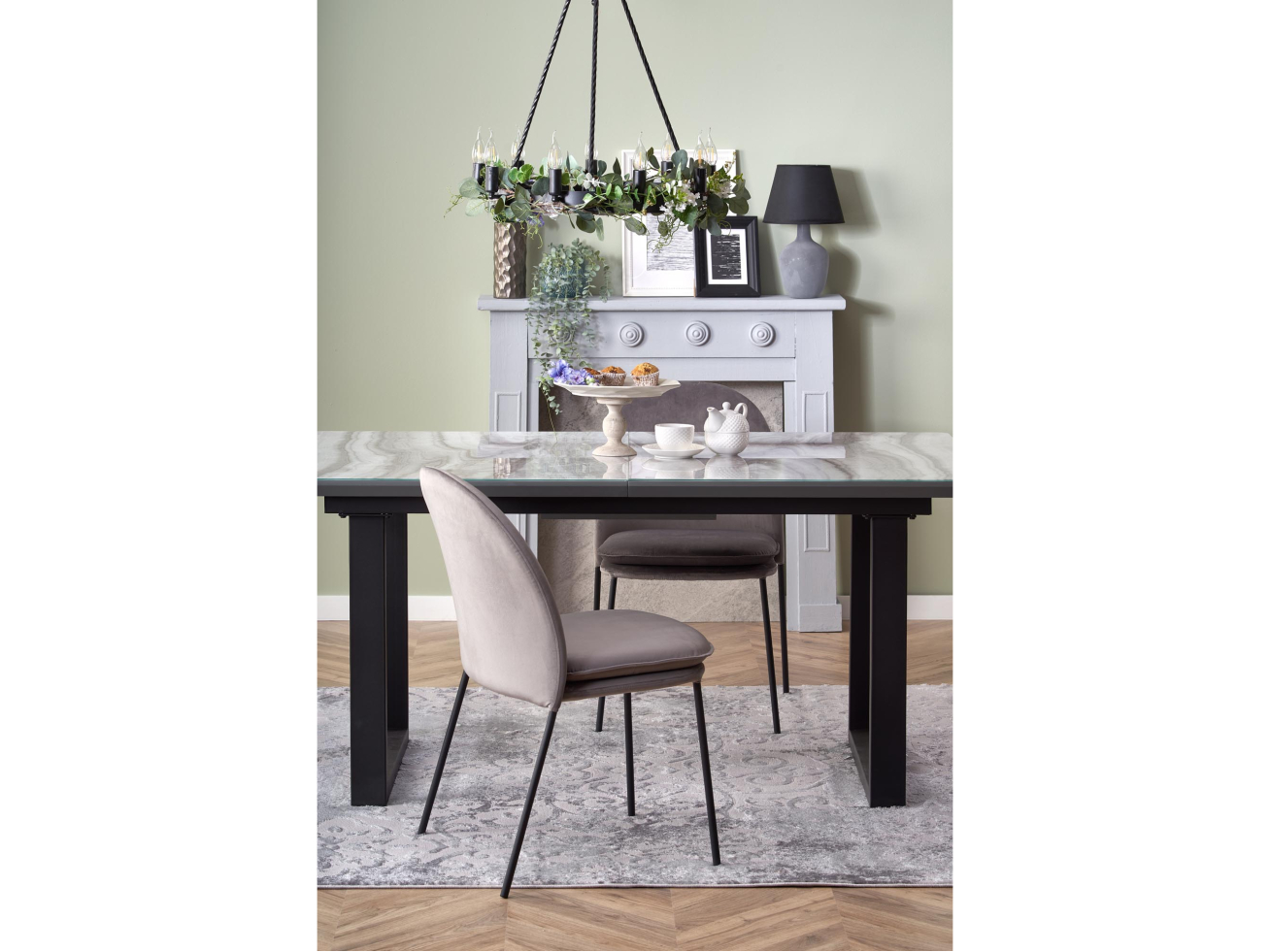 Išskleidžiamas stiklinis stalas MARLEY 2 Išskleidžiamas stiklinis stalas MARLEY 2