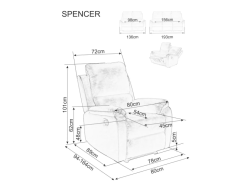 Išskleidžiama sofa SPENCER 2 RAVEN