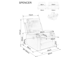 Išskleidžiama sofa SPENCER 2 VELVET