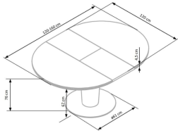 Išskleidžiamas apvalus stalas RICARDO