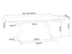 Išskleidžiamas stalas BACARDI 160