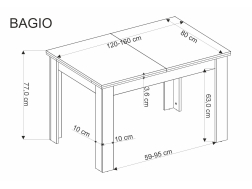 Išskleidžiamas stalas BAGIO