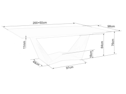 Išskleidžiamas stalas BONUCCI CERAMIC