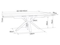 Išskleidžiamas stalas COLUMBUS CERAMIC