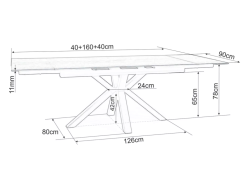Išskleidžiamas stalas COLUMBUS CERAMIC AMBER BIANCO