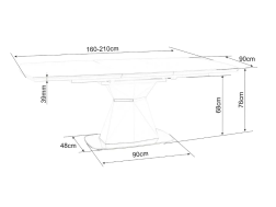 Išskleidžiamas stalas CORTEZ CERAMIC