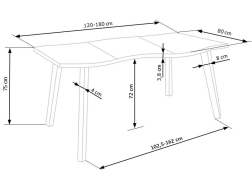 Išskleidžiamas stalas DICKSON 120