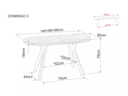 Išskleidžiamas ovalus stalas DOMINGO II