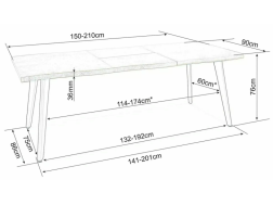 Išskleidžiamas stalas FRESNO 150