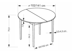 Išskleidžiamas apvalus stalas PIVOT