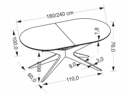 Išskleidžiamas stalas SANDRO