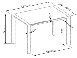 Išskleidžiamas stalas STANFORD XL