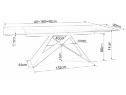 Išskleidžiamas stalas WESTIN 160 ITALIAN CERAMIC