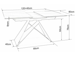 Išskleidžiamas stalas WESTIN SC CERAMIC