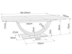 Išskleidžiamas stalas WILSON CERAMIC