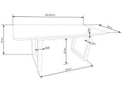 Išskleidžiamas stiklinis stalas MARLEY
