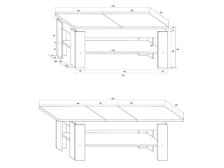 Išskleidžiamas žurnalinis staliukas BOSTON