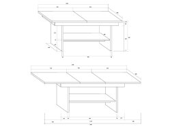 Išskleidžiamas žurnalinis staliukas DALLAS
