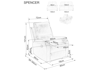 Išskleidžiama sofa SPENCER 3 VELVET