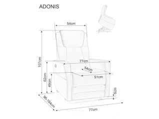 Išskleidžiamas fotelis ADONIS VELVET