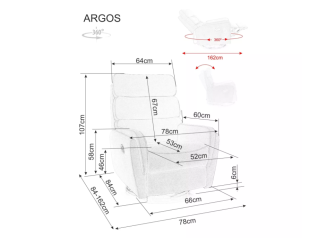 Išskleidžiamas fotelis ARGOS RAVEN