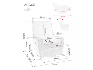Išskleidžiamas fotelis ARGOS VELVET