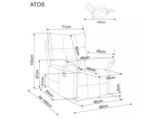 Išskleidžiamas fotelis ATOS RAVEN