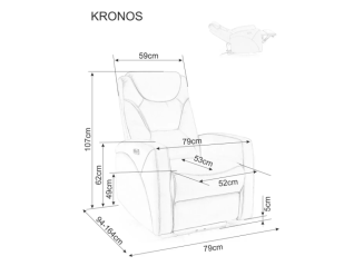 Išskleidžiamas fotelis KRONOS VELVET