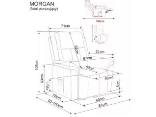 Išskleidžiamas fotelis MORGAN RAVEN Išskleidžiamas fotelis MORGAN RAVEN