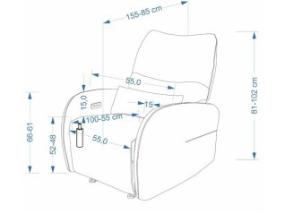 Išskleidžiamas fotelis SAXON