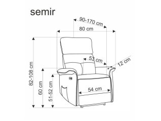 Išskleidžiamas fotelis SEMIR 2 Išskleidžiamas fotelis SEMIR 2
