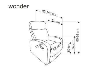 Išskleidžiamas fotelis WONDER