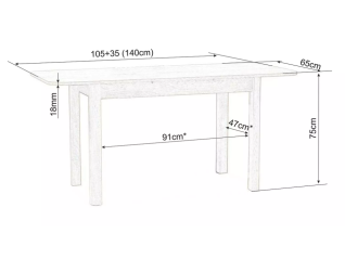 Išskleidžiamas stalas DIEGO II 65x105(140)
