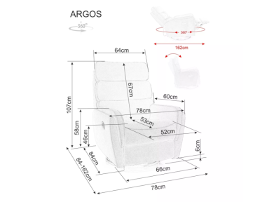 Išskleidžiamas fotelis ARGOS VELVET Išskleidžiamas fotelis ARGOS VELVET