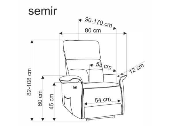 Išskleidžiamas fotelis SEMIR 12