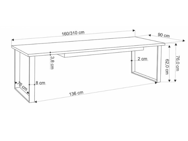Išskleidžiamas stalas CANDIDO 7