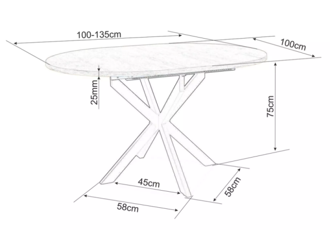 Išskleidžiamas apvalus stalas GASTON 6