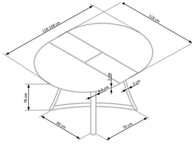 Išskleidžiamas apvalus stalas MORETTI 16