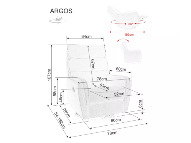 Išskleidžiamas fotelis ARGOS RAVEN 6