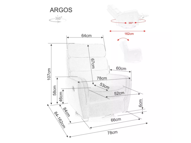 Išskleidžiamas fotelis ARGOS VELVET 5