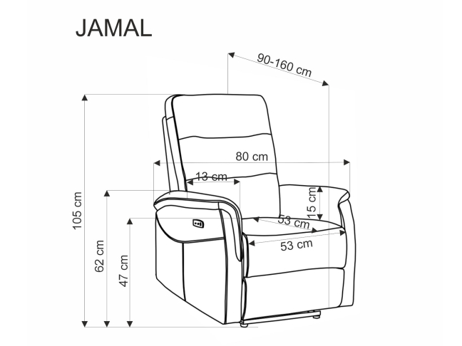 Išskleidžiamas fotelis JAMAL 12